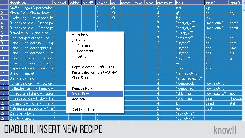 all cube recipes diablo 2