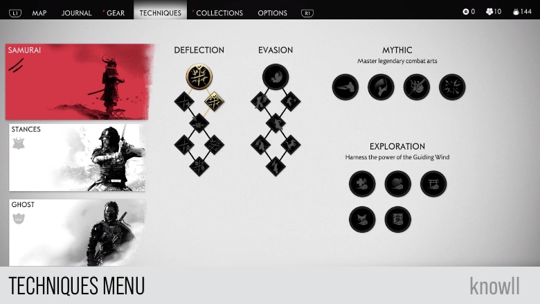 Ghost of Tsushima: Menu Interface