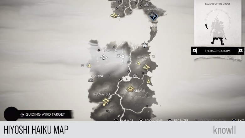 ghost of tsushima haiku map