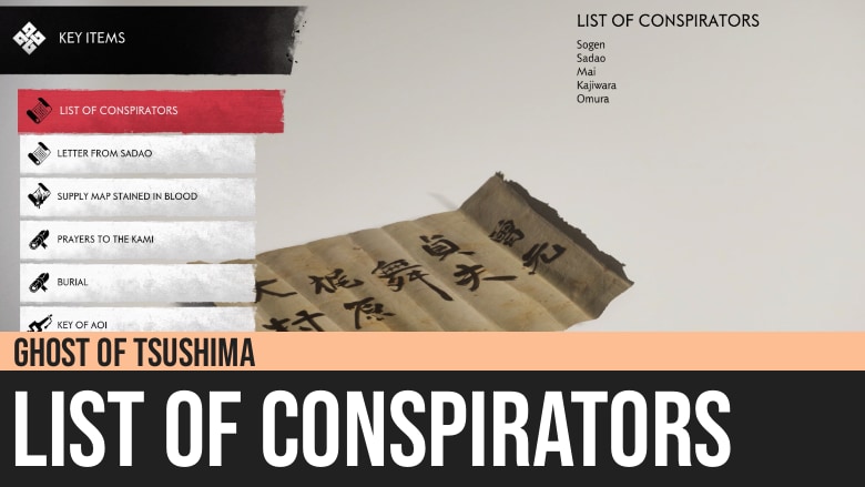 Ghost of Tsushima: List of Conspirators