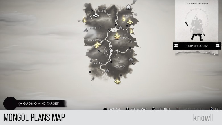 mongol territory ghost of tsushima map