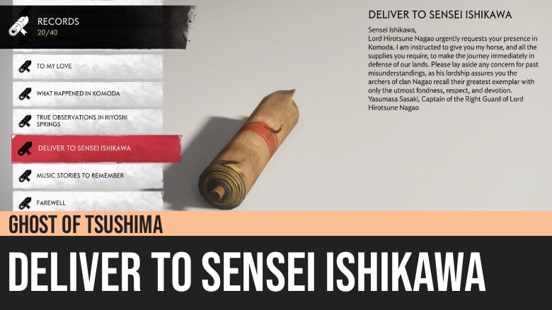 Ghost of Tsushima: Deliver to Sensei Ishikawa