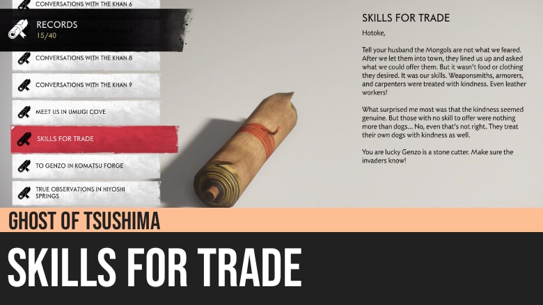 Ghost of Tsushima: Skills for Trade