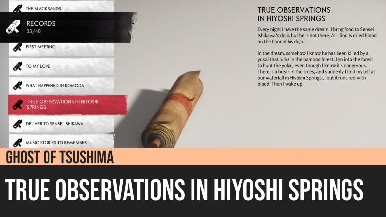 Ghost of Tsushima: True Observations in Hiyoshi Springs