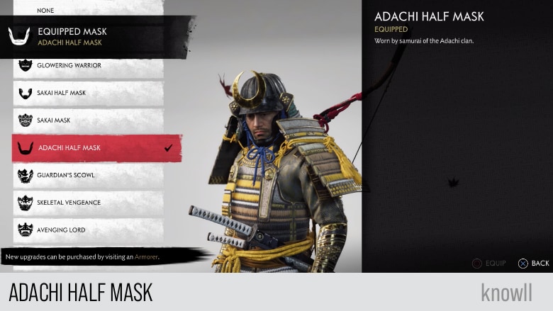 ghost of tsushima vanity gear map