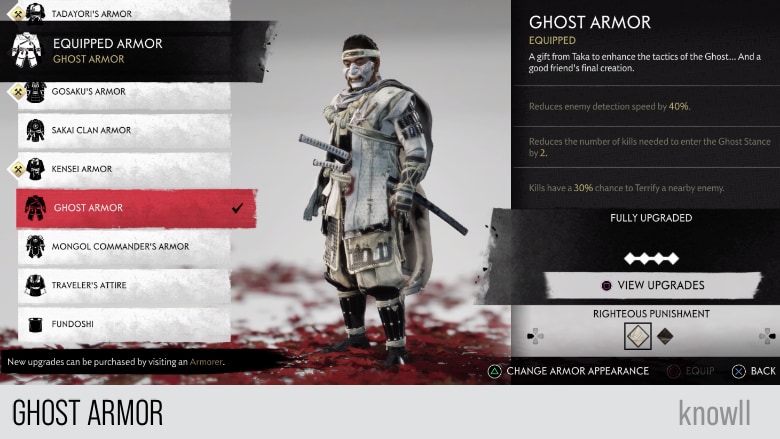 ghost of tsushima armor