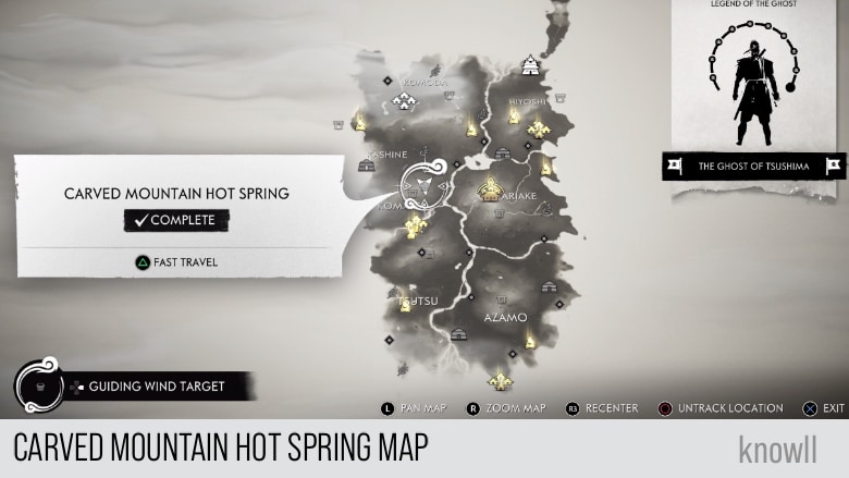 ghost of tsushima hot springs map