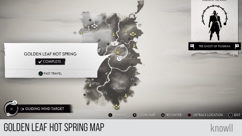 ghost of tsushima hot springs map