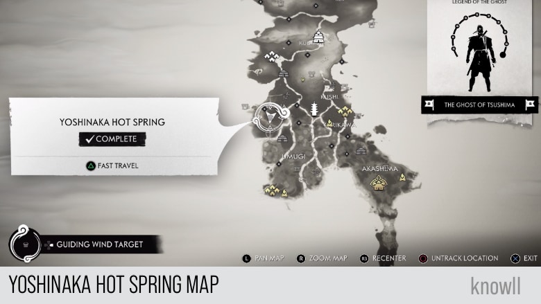 ghost of tsushima hot springs map