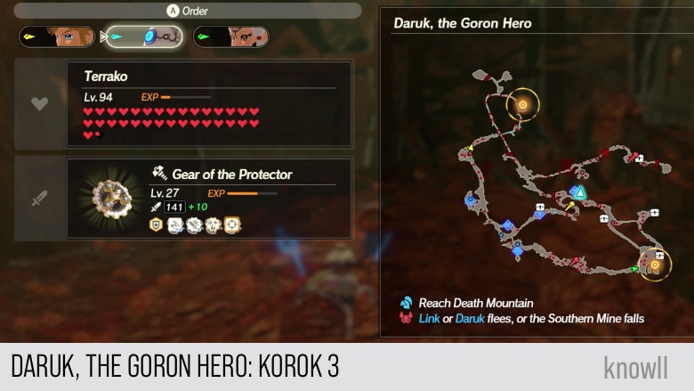hyrule warriors age of calamity daruk the goron hero korok 3 map