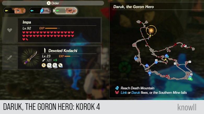 hyrule warriors age of calamity daruk the goron hero korok 4 map