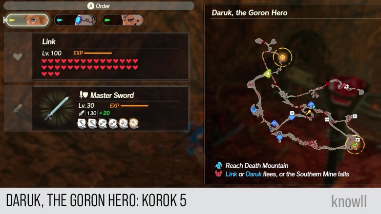 hyrule warriors age of calamity daruk the goron hero korok 5 map