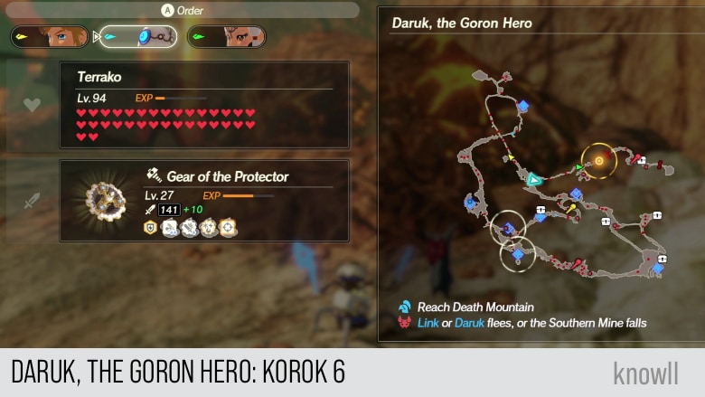hyrule warriors age of calamity daruk the goron hero korok 6 map
