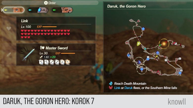 hyrule warriors age of calamity daruk the goron hero korok 7 map