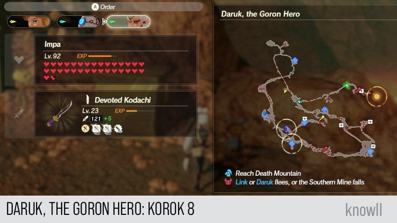 hyrule warriors age of calamity daruk the goron hero korok 8 map