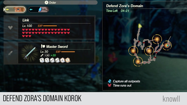 hyrule warriors age of calamity defend zoras domain korok map