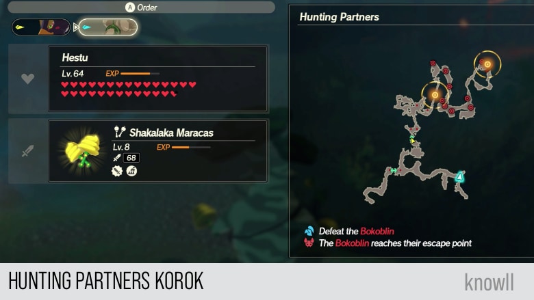 hyrule warriors age of calamity hunting partners korok map