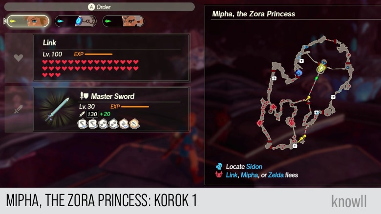 hyrule warriors age of calamity mipha the zora princess korok 1 map