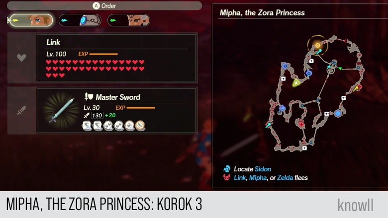 hyrule warriors age of calamity mipha the zora princess korok 3 map