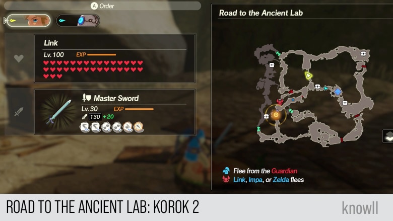 hyrule warriors age of calamity road to the ancient lab korok 2 map