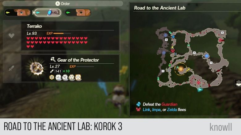 hyrule warriors age of calamity road to the ancient lab korok 3 map