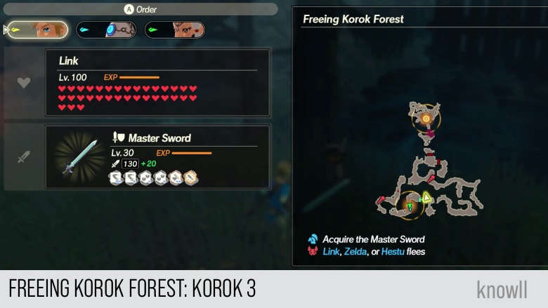 hyrule warriors age of calamity freeing korok forest korok 3 map
