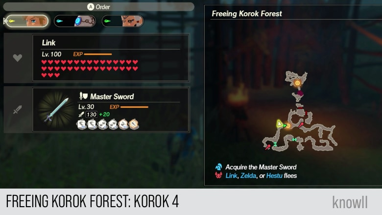 hyrule warriors age of calamity freeing korok forest korok 4 map