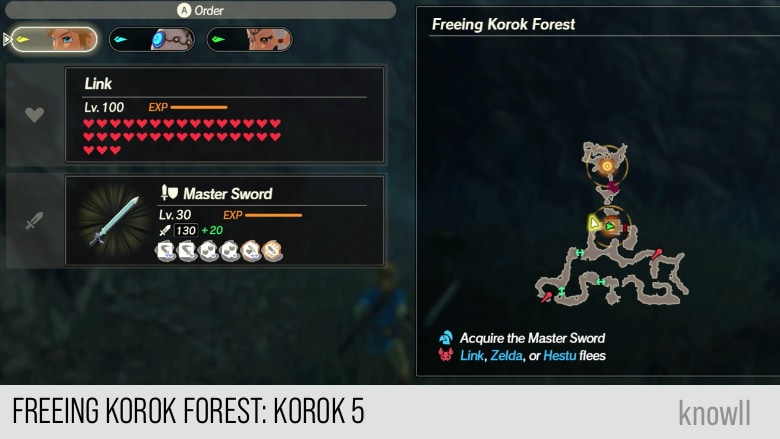 hyrule warriors age of calamity freeing korok forest korok 5 map