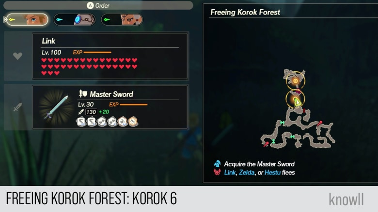 hyrule warriors age of calamity freeing korok forest korok 6 map