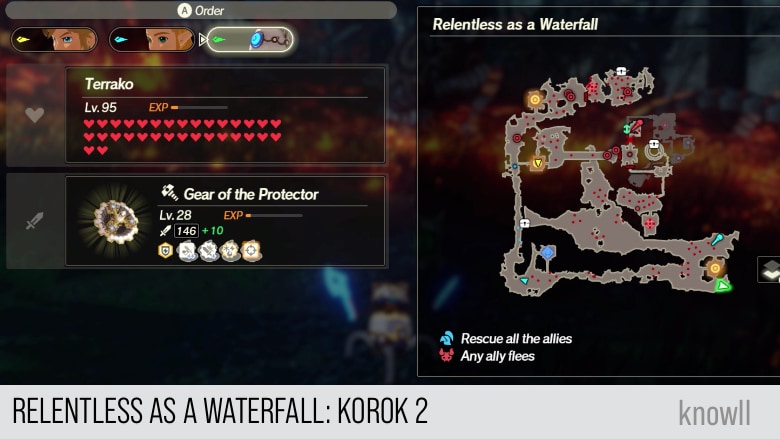 hyrule warriors age of calamity relentless as a waterfall korok 2 map