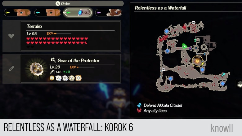 hyrule warriors age of calamity relentless as a waterfall korok 6 map