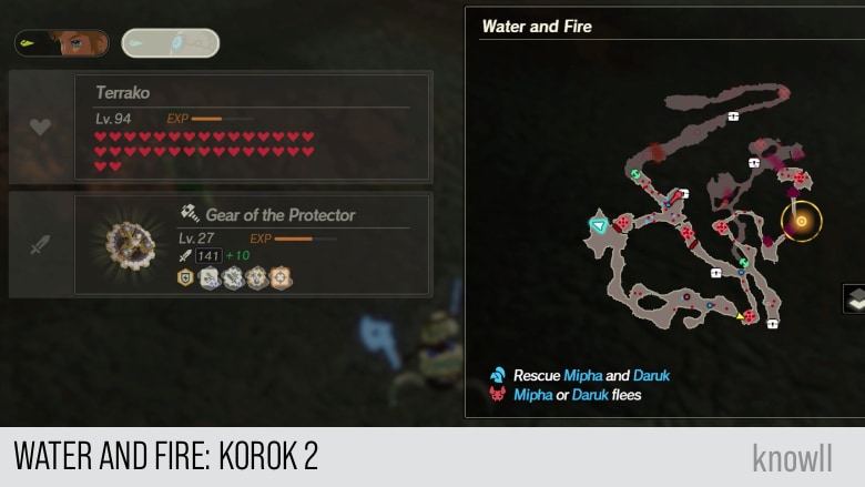 hyrule warriors age of calamity water and fire korok 2 map