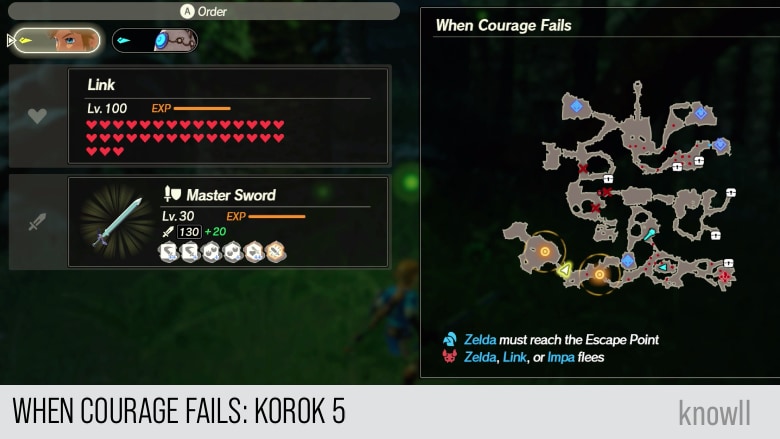 hyrule warriors age of calamity when courage fails korok 5 map
