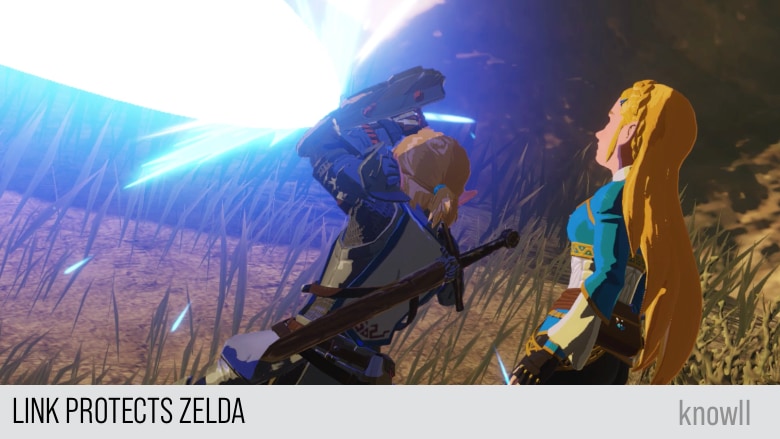 Link Protecting Zelda